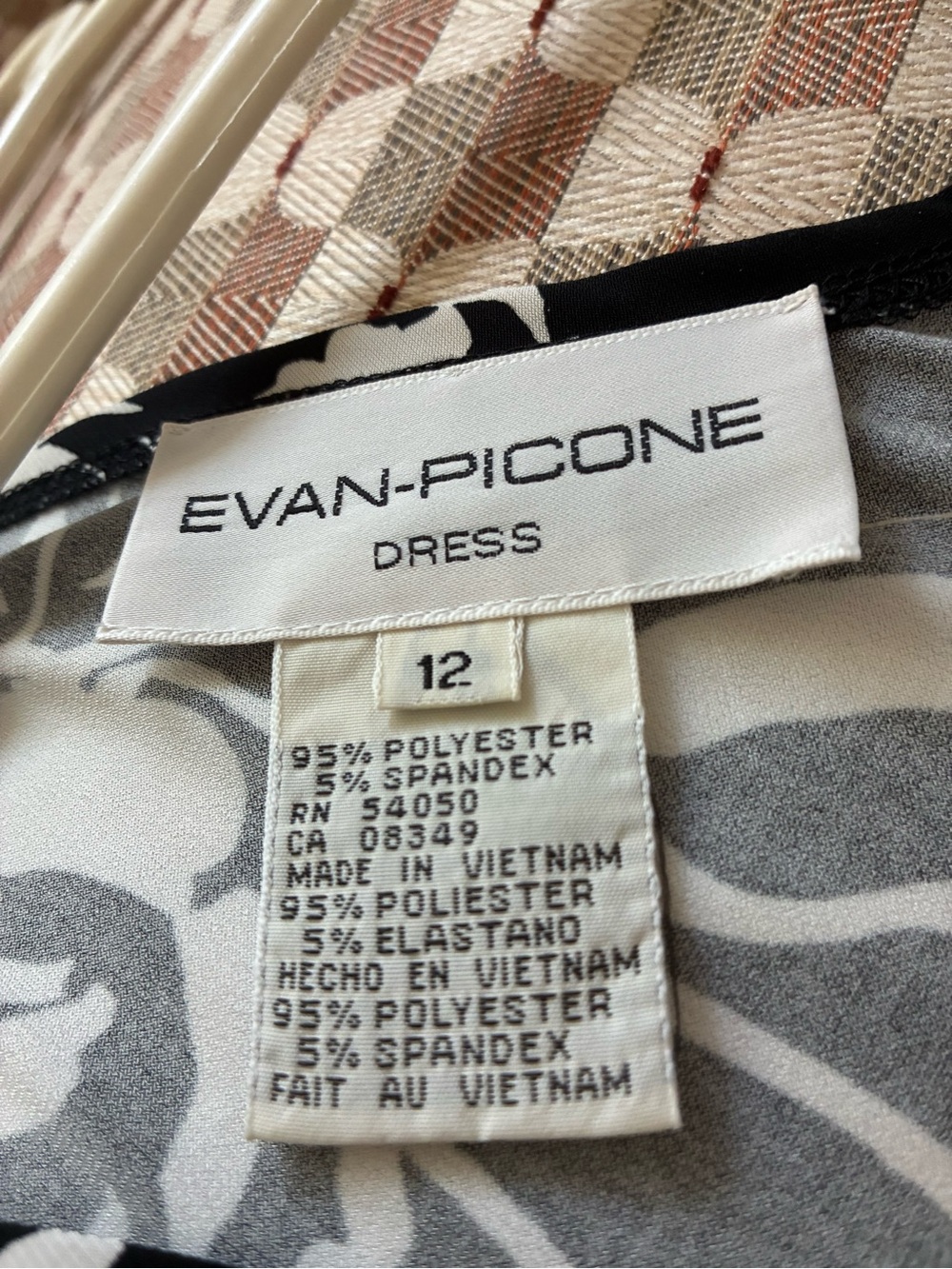 Evan Picone Black & White Floral Twist-Front Midi Dress - Picture 6 of 6